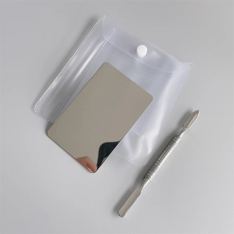 Ring Cosmetics Makeup Mixing Palette – Stainless Steel with Spatula for Toning, Concealer, Lipstick & Liquid Foundation Mixing