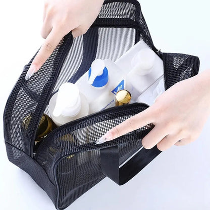 New Mesh Bathing Bag – Portable Shower Toiletry Pouch for Travel Makeup Storage & Bath Essentials