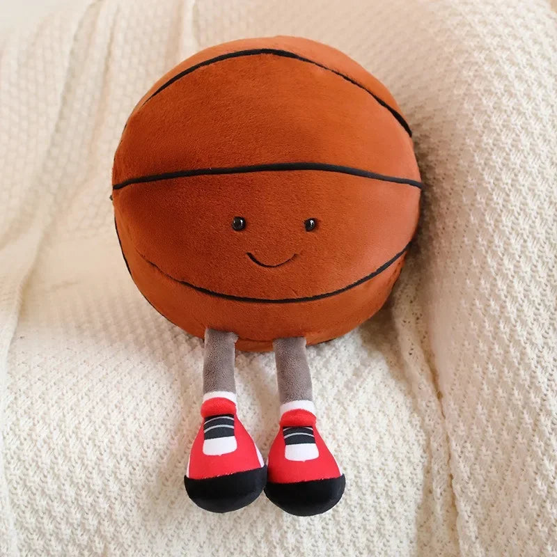 CM Sports Plush Toy — Football & Basketball Dolls, Creative Pillow & Interactive Pet Ball for Dogs & Cats