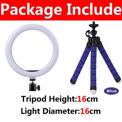 10 Inch LED Selfie Ring Light - Dimmable Photography Fill Lamp With Mini Tripod for Phone Live Video Studio