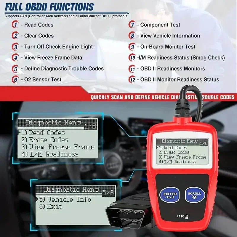 Car Fault Diagnosis Instrument OBD2 - Clear Fault Codes Diagnostic Scanning Tool (Universal Version)