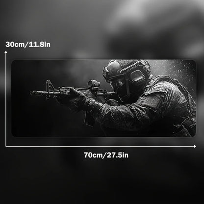 XXL Tactical Soldier Mouse Pad — Large Non-Slip Gaming Desk Pad with Stitched Edges