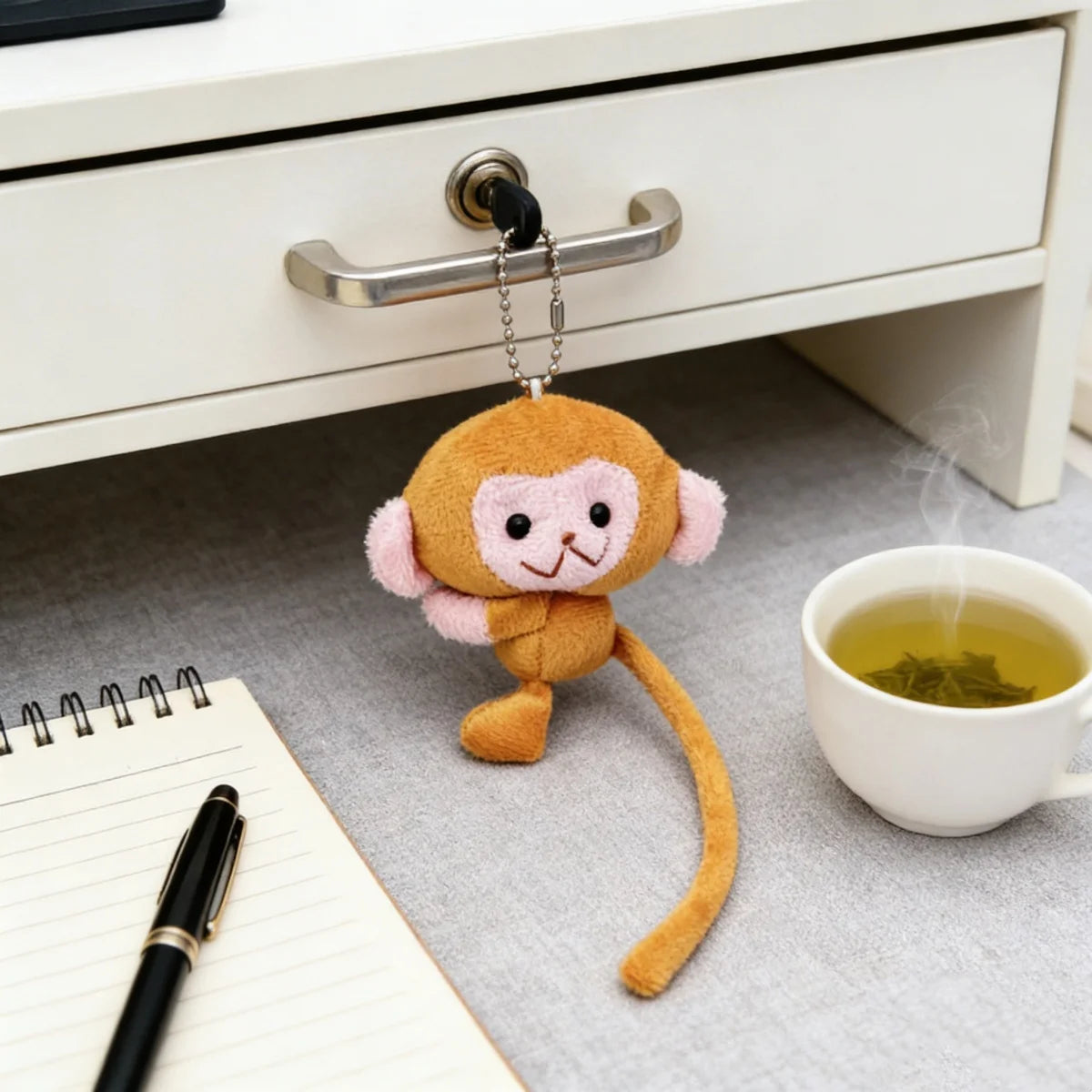 Long Tailed Monkey Plush Keychain - Cute Cartoon DIY Doll Pendant Backpack Accessory Gift for Kids & Girls
