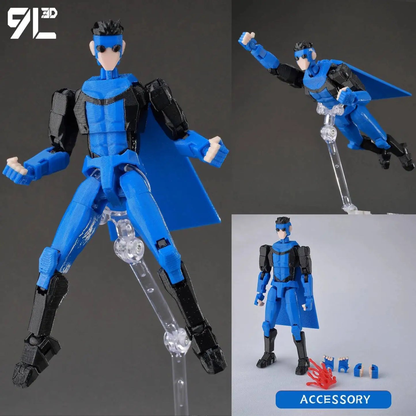 9L3D Lucky 13 Invincible Boy Action Figure – 3D Printed Multi-Jointed Poseable Anime Collectible Model Toy Gift