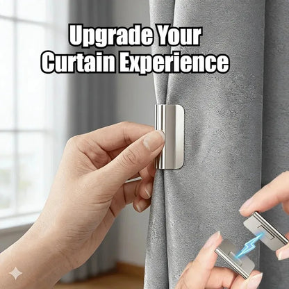 Magnetic Curtain Clips - Nail-Free Blackout Closure Clips for Bedroom & Office