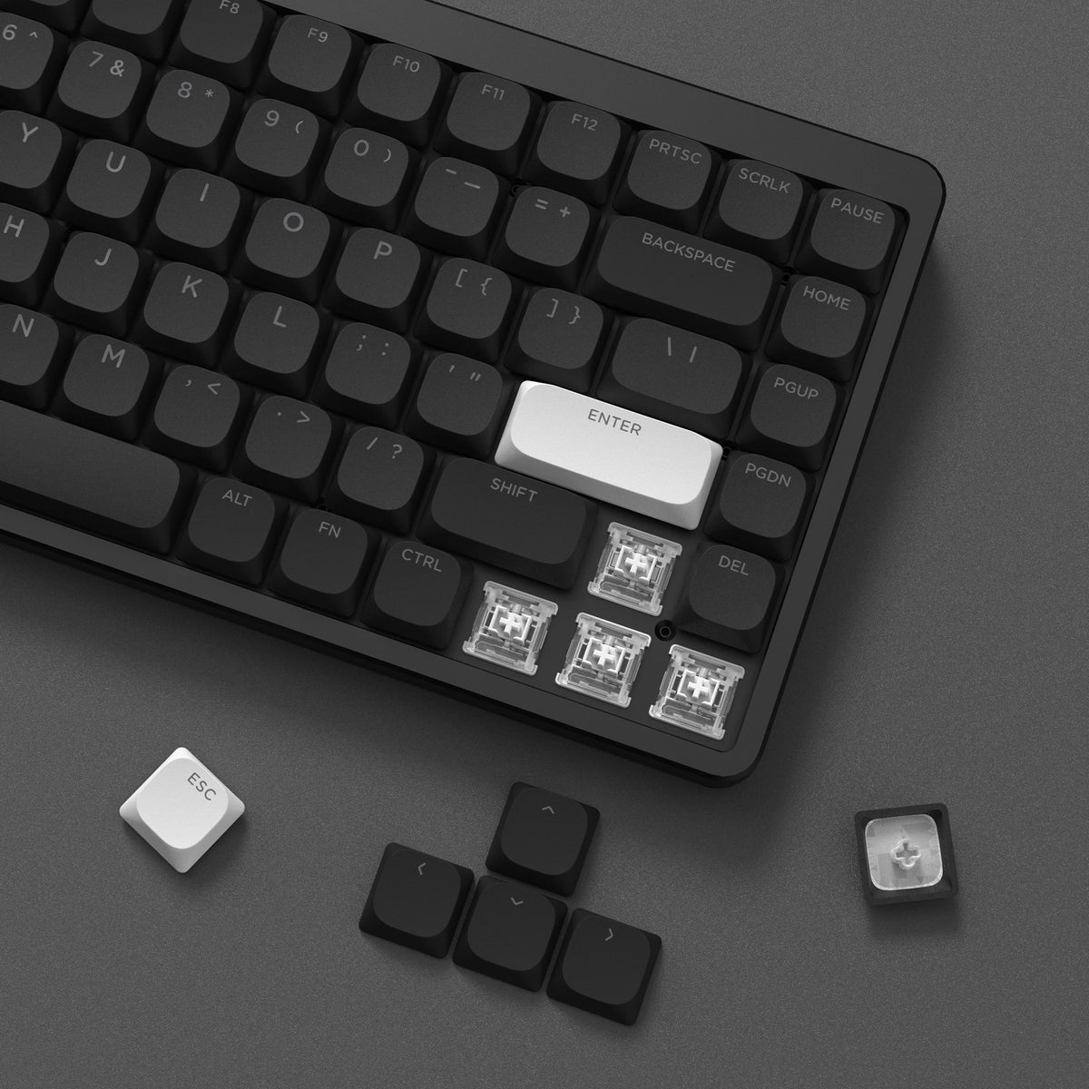 143-Key Low-Profile PBT Keycap Set - Double-Shot Keycaps for Gateron & Cherry MX Switches