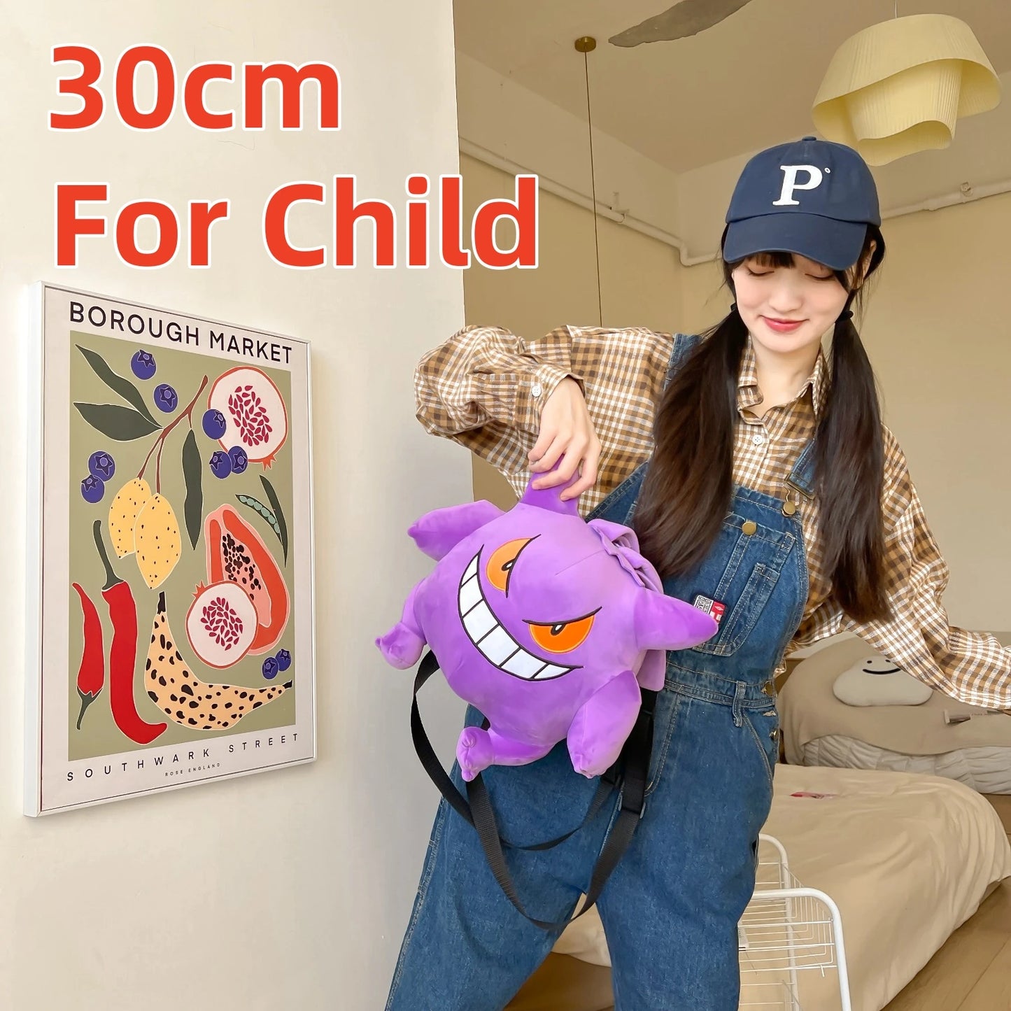 New Pokémon Gengar Plush Backpack — Style Eevee & Snorlax Schoolbag, Cosplay Bag & Xmas Gift
