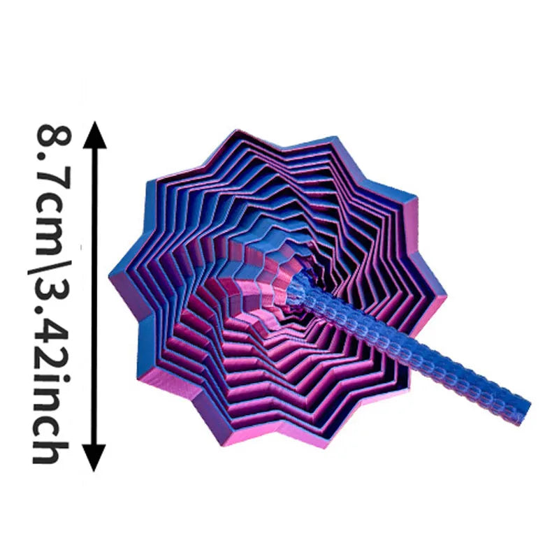 3D Printing Sensory Fidget Star – Hexagon Whirling Spiral Visual Illusion Stress Relief Ornament