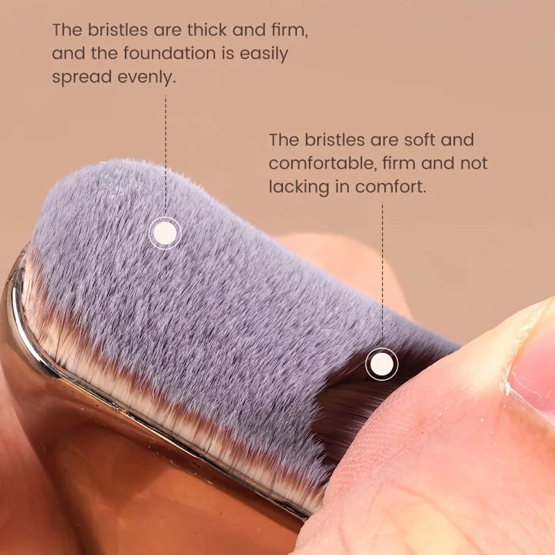 Professional Foundation Makeup Brush - Soft Nylon Bristles with Brown Handle for Liquid, BB Cream & Powder