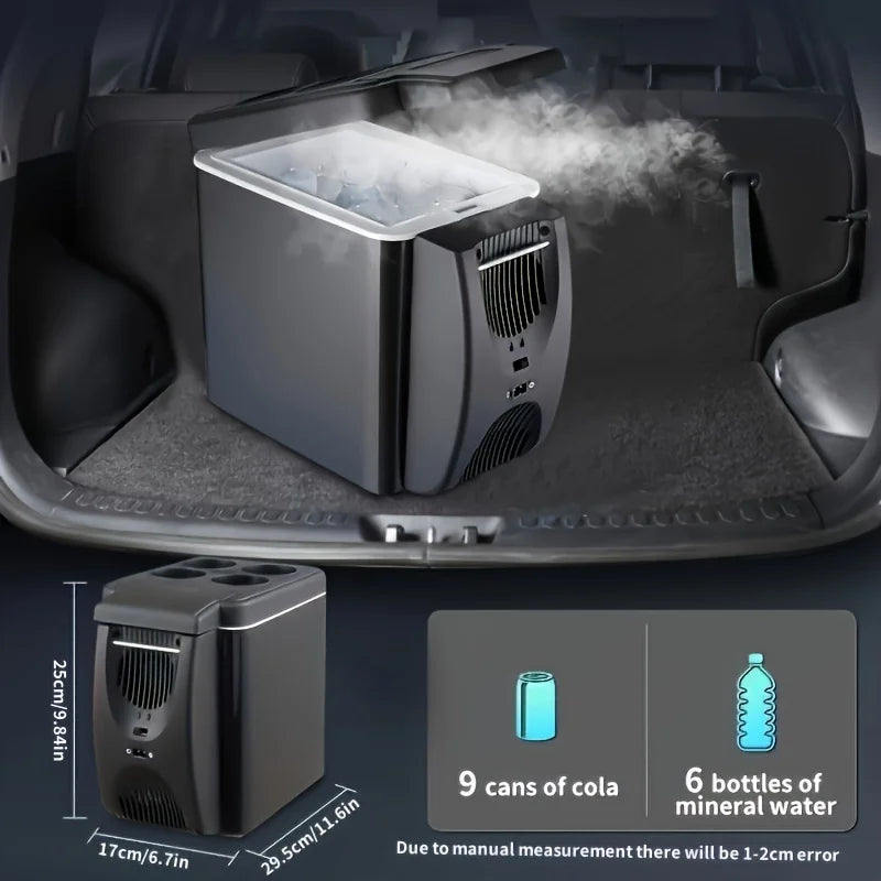 Portable Car Refrigerator - 6L 12V DC Mini Fridge Freezer Thermoelectric Cooler