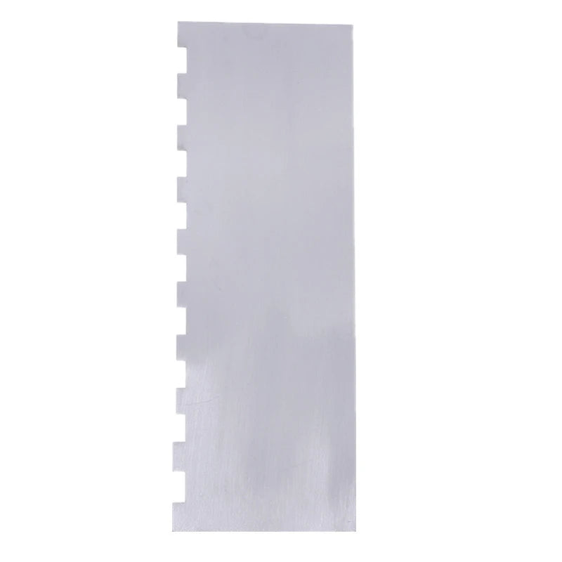 LMETJMA 10" Stainless Steel Cake Scraper – Double-Sided Patterned Edge Smoother & Pastry Cutter JT160