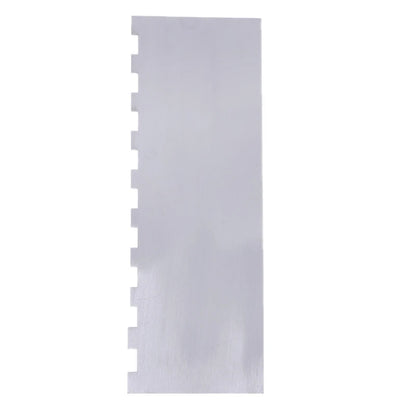 LMETJMA 10" Stainless Steel Cake Scraper – Double-Sided Patterned Edge Smoother & Pastry Cutter JT160
