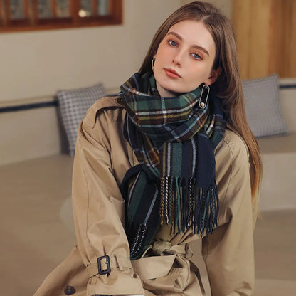 Women's Scottish Tartan Scarf - Warm Plaid Soft Long Wrap Shawl, Perfect Christmas or Valentine's Day Gift for Girlfriend, Wife, or Mom