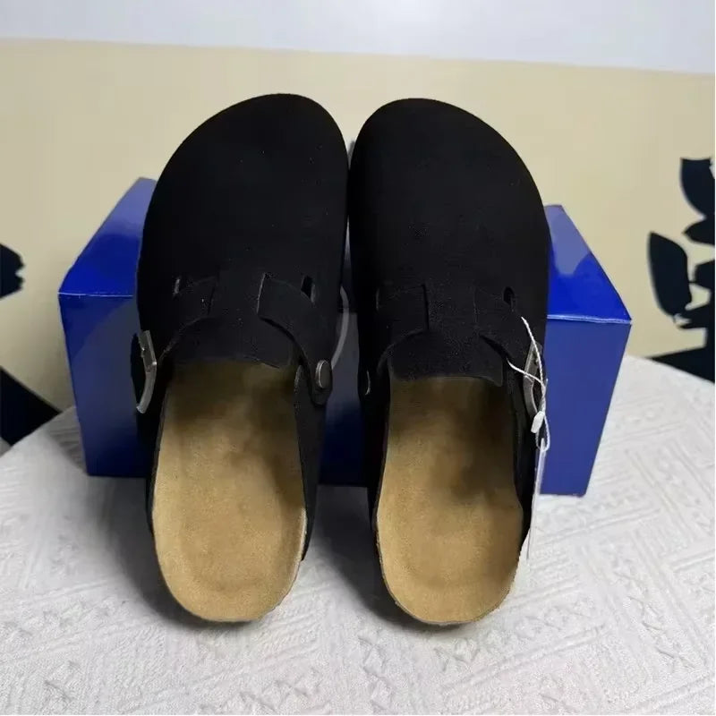 Retro Button-Toe Slip-On Shoes - Unisex Outdoor Casual Shoes with Thick Sole