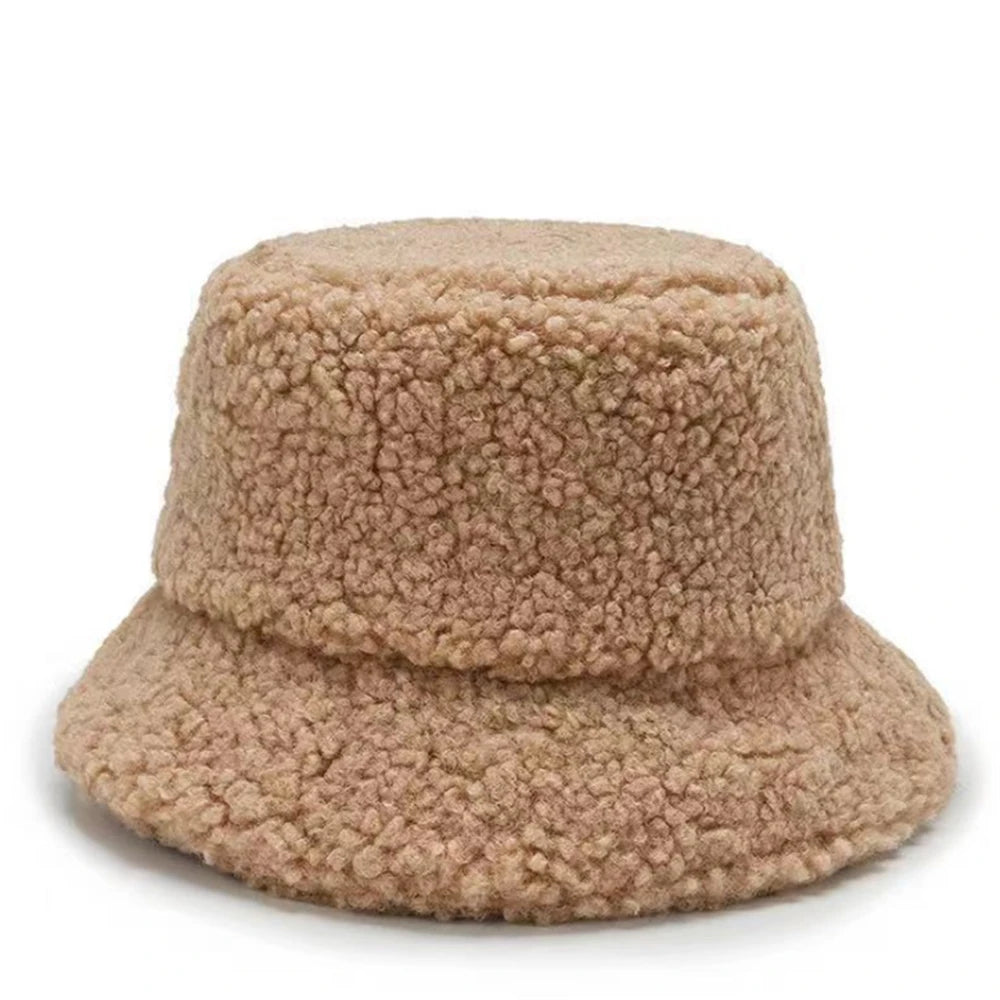 Unisex Winter Fleece Bucket Hat – Warm Cold-Resistant Fashionable Fisherman Cap with Sunshade
