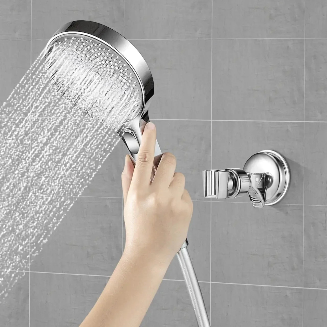 1-4PCS Adjustable Shower Rack — Strong Suction Cup Wall Mount Holder for Handheld Shower Heads