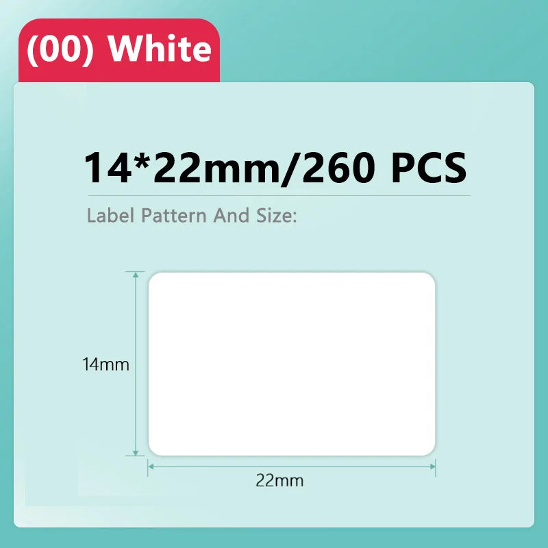 Niimbot D11/D101/D110 Mini Portable Thermal Label Printer – White Waterproof Anti-Oil Sticker Paper, No-Glue Bluetooth Sticker Printer