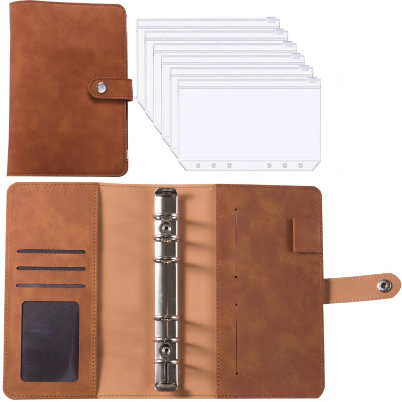 2024 A6 PU Leather Budget Binder Set – Cash Envelopes System with Binder Pockets for Money, Budget Saving & Bill Organizer