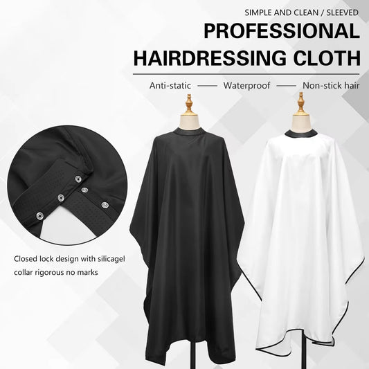 Professional Barber Hair Cutting Cape – Waterproof Transparent Silicone Collar, Anti-Static Salon Cape Eagle Shawl Style
