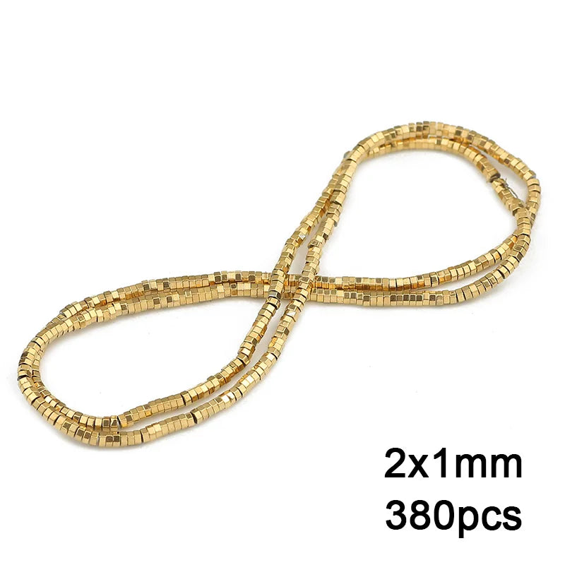 3A+ Retention Color Hematite Beads – Star & Heart Shapes, Gold-Plated Natural Stones for DIY Jewelry & Bracelets