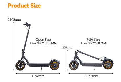 HEZZO G30 36V 500W Electric Scooter — 21MPH, 37.5-Mile Range, 10" Wheels, 15Ah Foldable Escooter with Front Suspension