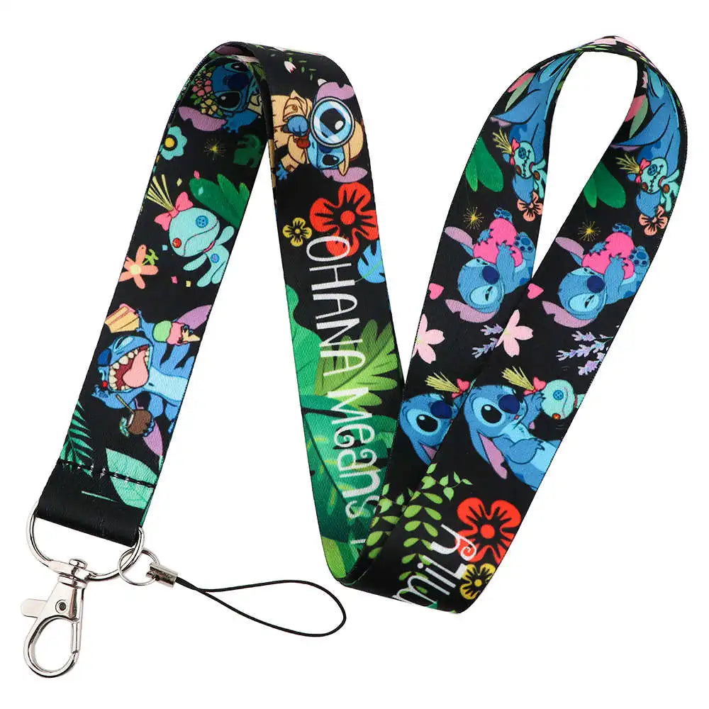 Stitch Cute Cartoon Lanyard – Keychain, ID & Credit Card Holder, Mobile Phone Charm Neck Strap Gift