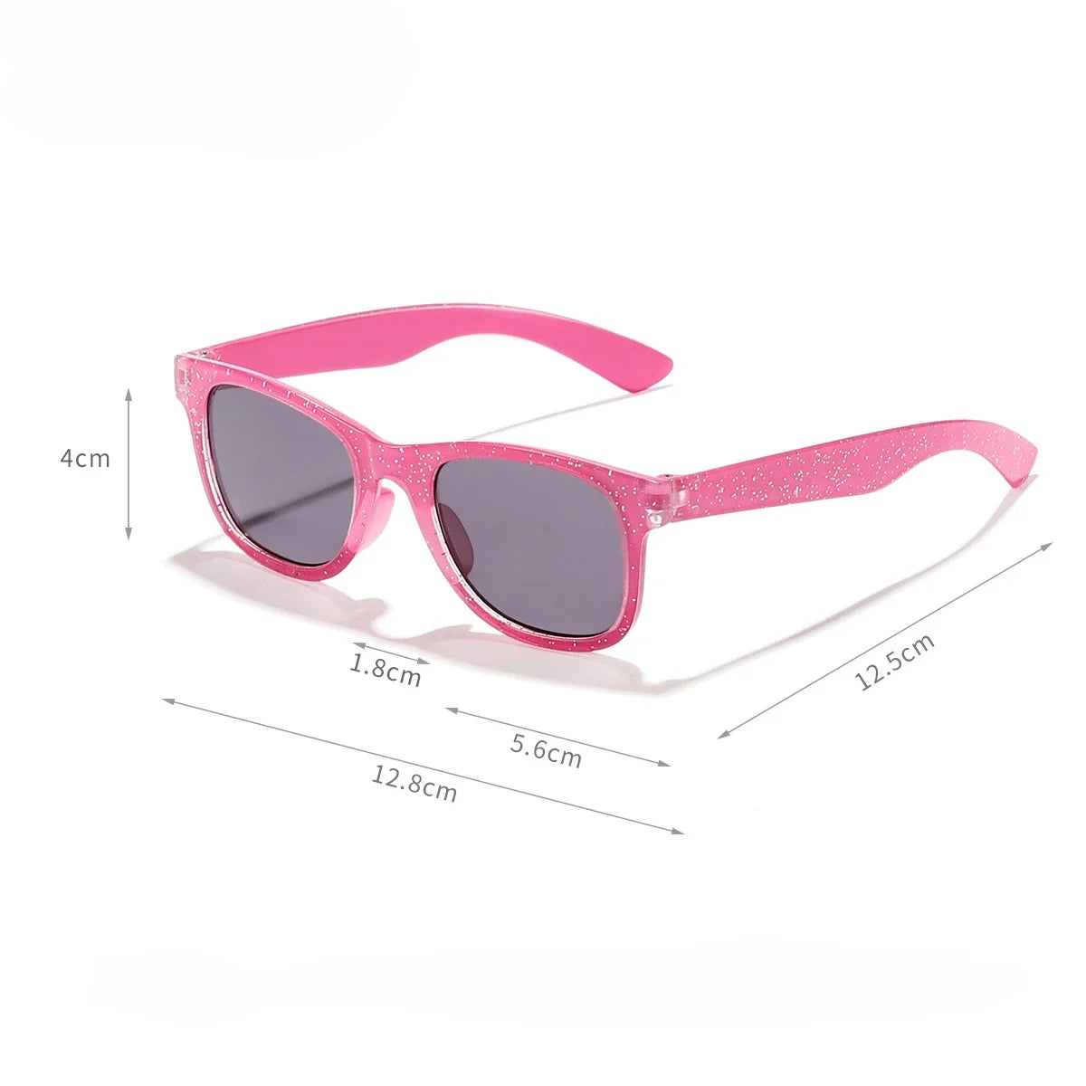Kids Square Sunglasses - Colorful Shiny Fashion Eyewear for Girls, Trendy Cute Summer Sun Glasses