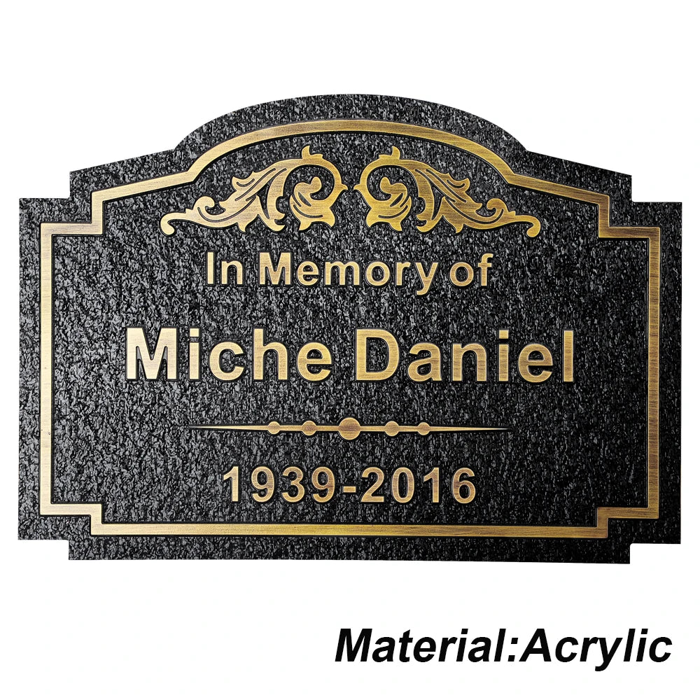 Personalized Memorial Plaque – Custom Engraved Grave Marker for Loved Ones or Pets (Dog & Cat), Remembrance Plaques