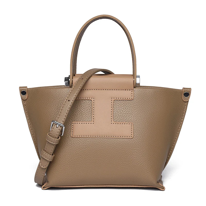 Luxury Cowhide Women’s Tote Bag – High-Quality Genuine Leather Shoulder and Crossbody Handbag, Fashionable Sac A Main