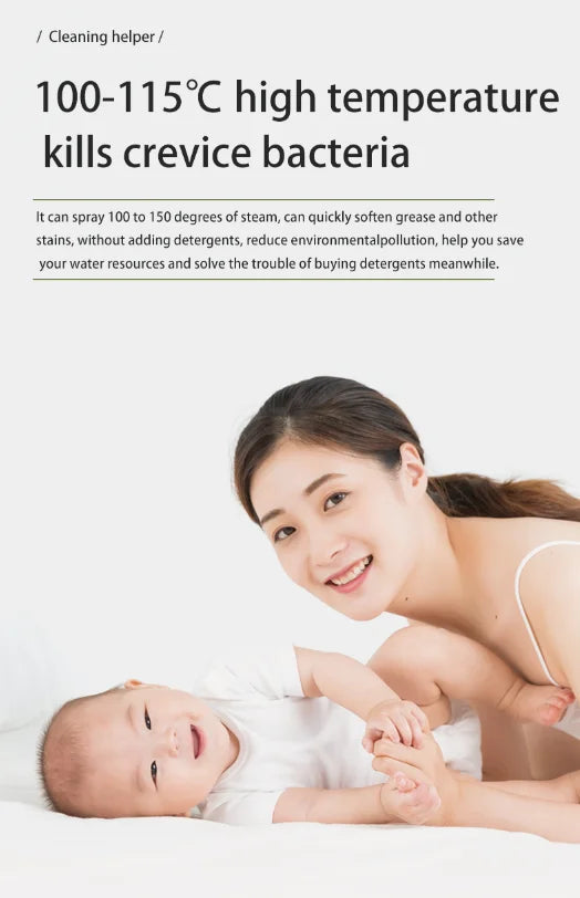 High-Temperature Steam Cleaner for Home Appliances – Sterilization, Kitchen Hood & Car Cleaner, US/EU Plug