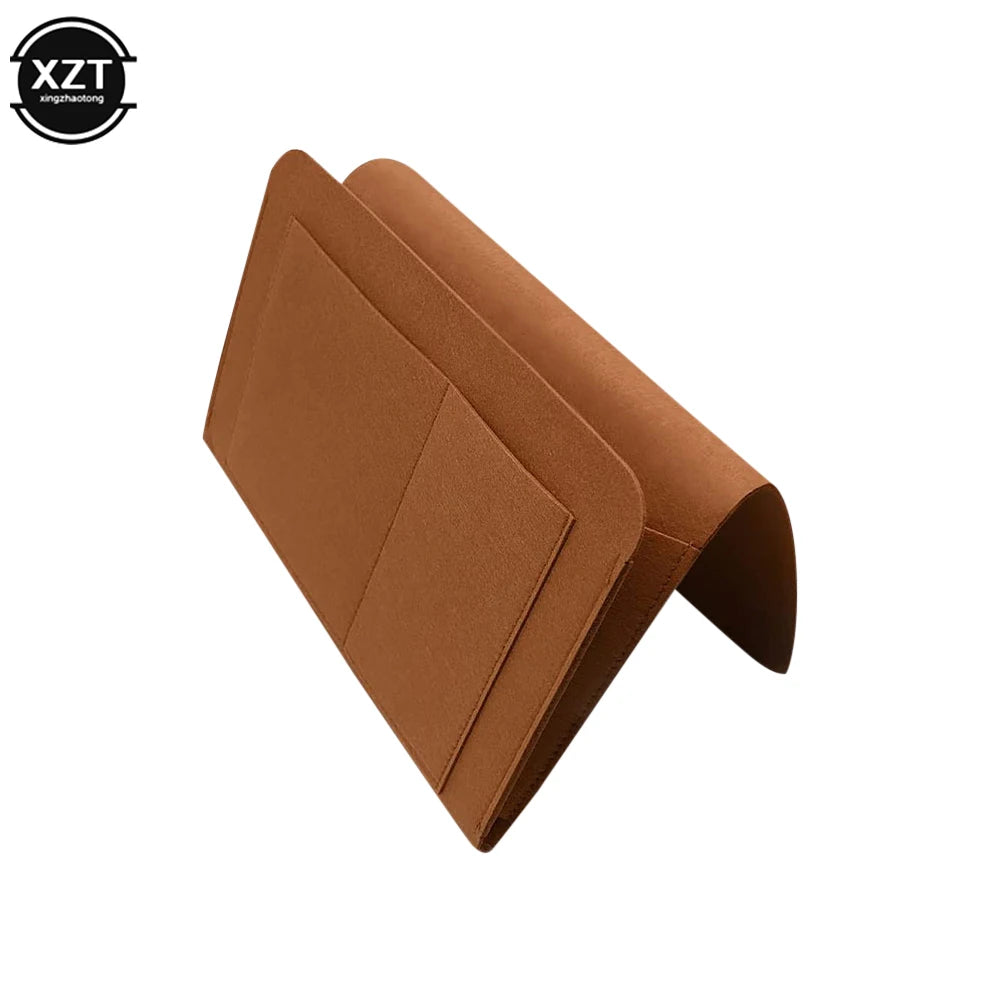 Felt Bedside Hanging Organizer — Phone, Book & Magazine Storage Pockets for Bed & Sofa