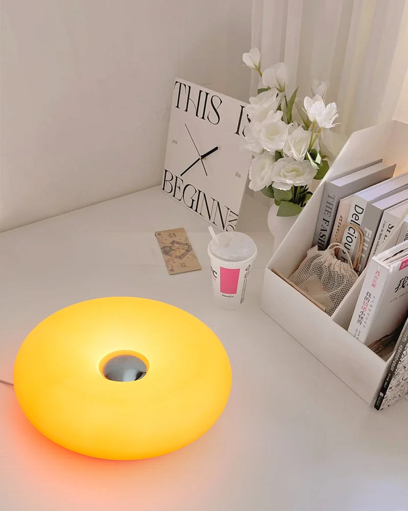 Bauhaus USB Table Lamp - Donut-Shaped Ambient Light for Bedroom, Living Room, & Dining Room Decoration