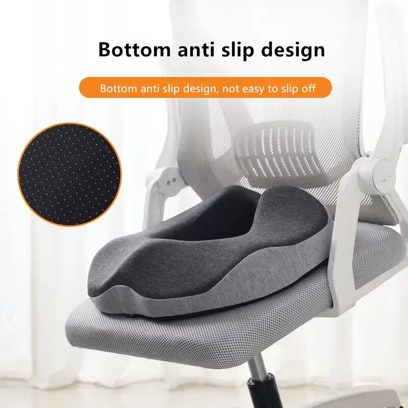 Ergonomic Memory Foam Donut Seat Cushion — Office & Home Comfort Pillow for Tailbone Pain, Hemorrhoids, Sciatica, Bed Sores