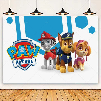 PAW Patrol Cartoon Puppy Birthday Party Backdrop – Animation Theme Decoration Background for Kids Party & Baby Shower Supplies Gift