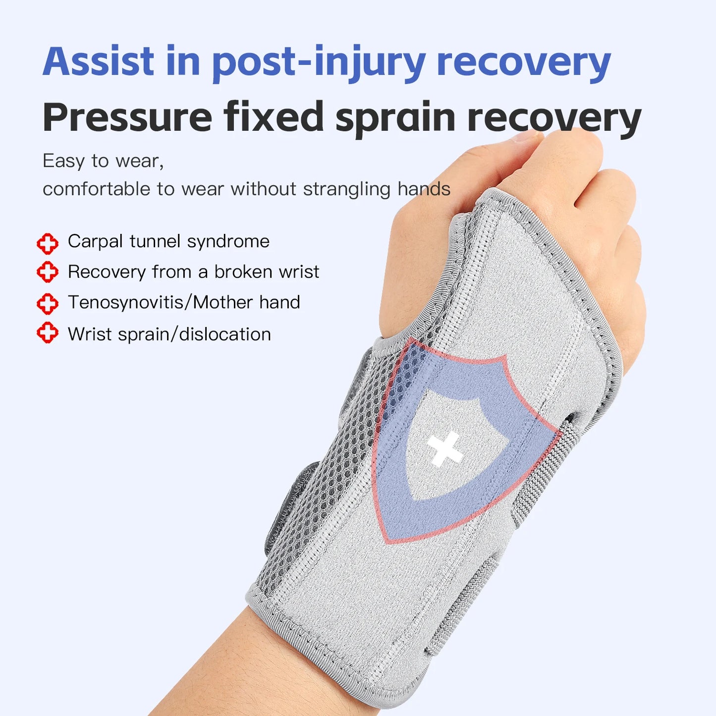 Wrist Brace for Carpal Tunnel — Hand Support with Splints for Arthritis, Tendonitis, Sprains & Wrist Pain, 1PC