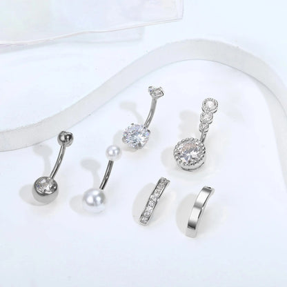 Drperfect 316L Stainless Steel Belly Button Ring – Surgical Steel Navel Piercing Jewelry for Women