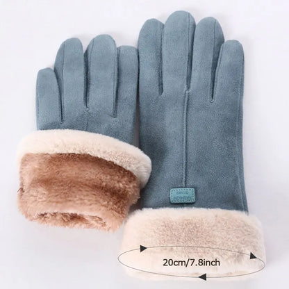 Cute & Warm: New Fashion Furry Gloves for Autumn Winter - Full Finger Mittens for Women's Outdoor Sports, Touch Screen Compatible