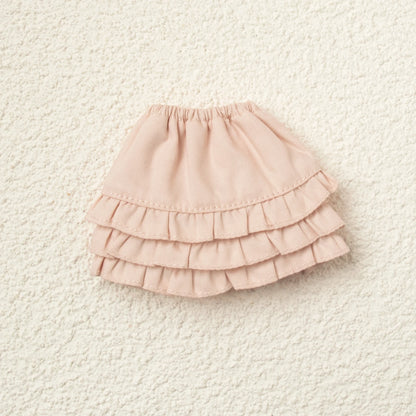 Blythe Doll Clothes Plaid Pleated Skirt & Off-Shoulder Top Tulle Dress Set — Ruffle Skirt for Licca, Azone, OB22, YMY Doll Accessories