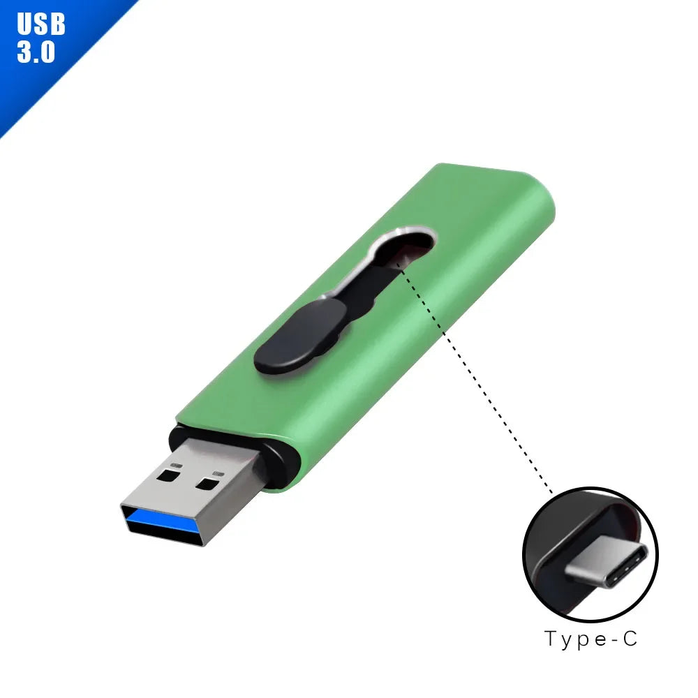 2-in-1 USB 3.0 Type-C OTG Flash Drive – High-Speed Pen Drive 32GB to 256GB