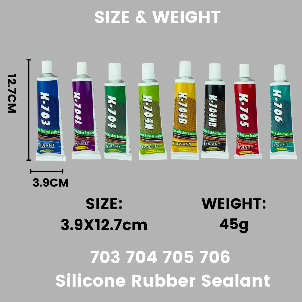 K-703/704/705/706 RTV Silicone Adhesive - 45g Industrial Rubber Sealant for Electronics & Components