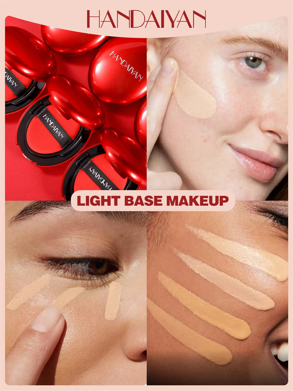 Air Cushion Foundation – Light Natural Moisturizing Concealer, Whitening, Oil-Control, Long-Lasting Base Makeup for Women (Korean Cosmetic)