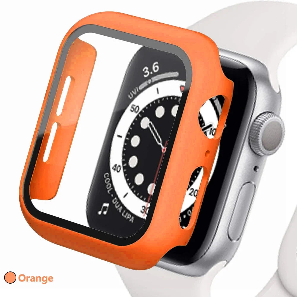Tempered Glass Screen Protector Case for Apple Watch - Series 8 7 6 SE 5 4 3 Protective Cover Accessories 41mm 40mm 44mm 45mm 42mm
