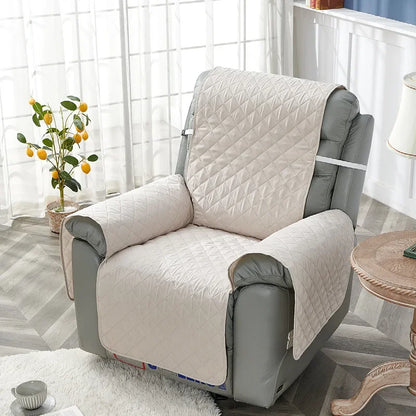 Anti-Slip Recliner Chair Cover – Quilted Solid Color Seat Slipcover, Anti-Wear Armchair Cushion for Living Room Home