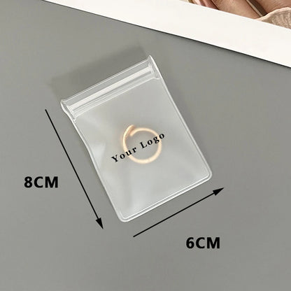 Personalized Transparent EVA Jewelry Zipper Bag – Frosted Plastic Storage Pouch for Ring, Earring, Necklace & Bracelet Packaging