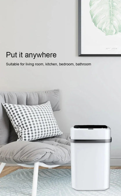 Smart Automatic Trash Can — Household Toilet & Bathroom Waste Basket with Lid, Motion Sensor 2025