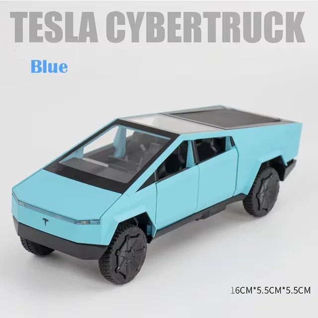 1:32 Tesla Cybertruck Diecast Alloy Model Car with Sound & Light – Off-Road Truck Toy Gift for Kids with Carrying Suitcase