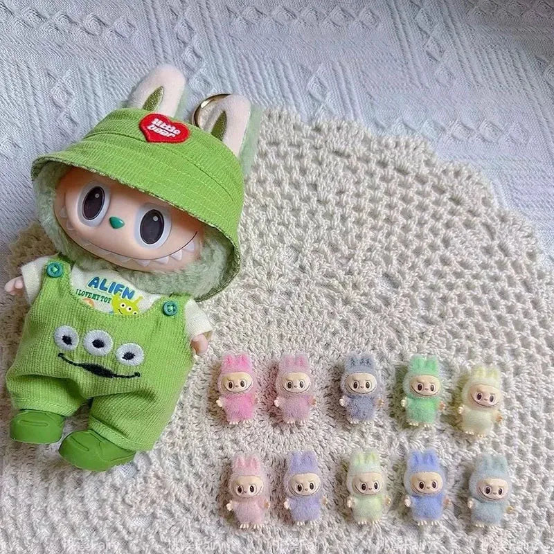 Labubu Cartoon Mini Flocking Doll – Cute DIY Pendant & Kawaii Gift Accessories