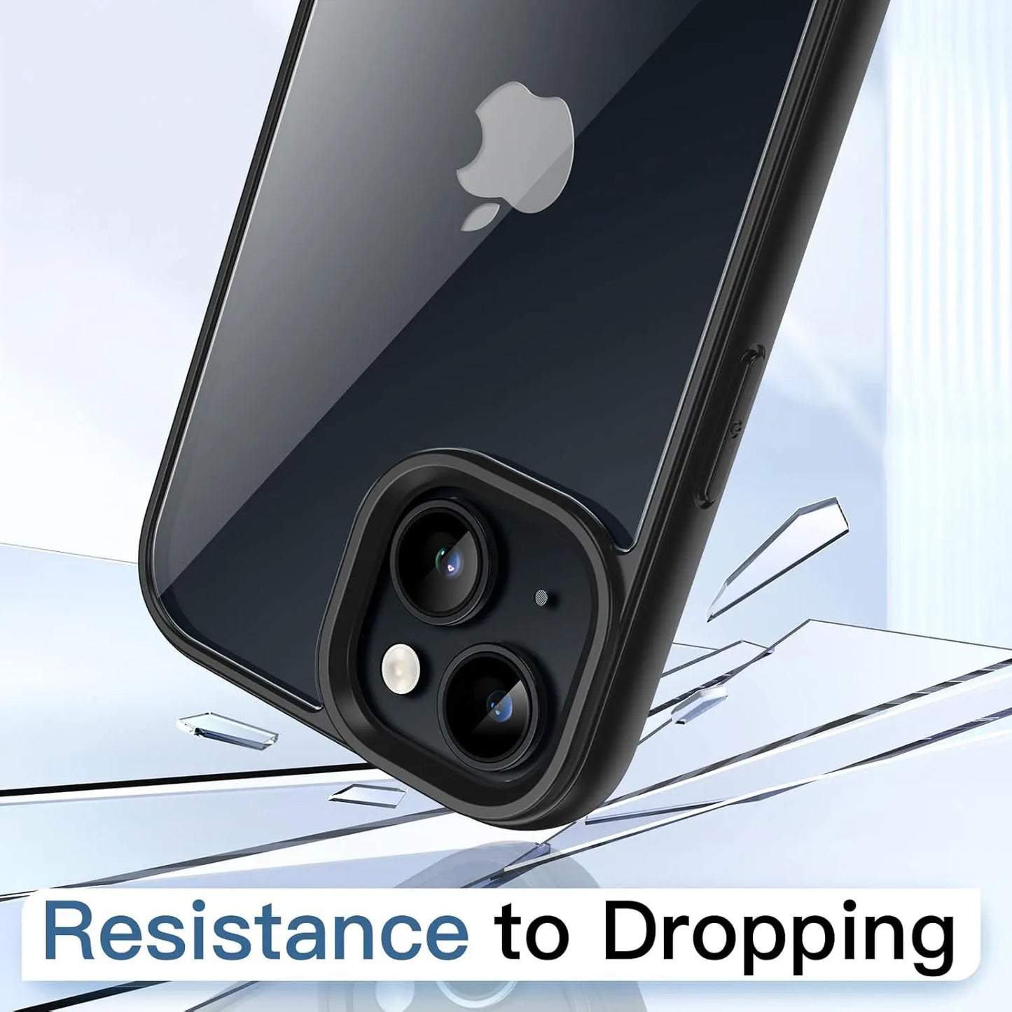 Transparent Shockproof Silicone Phone Case - Color Back Protective Cover for iPhone 16, 15, 14, 13, 12, 11 Pro Max & More