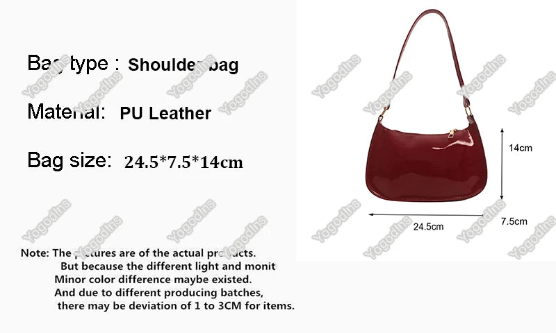 Retro Solid Color PU Leather Shoulder Bag – Fashion Women's Handbag, Casual Designer Hobo Underarm Bag