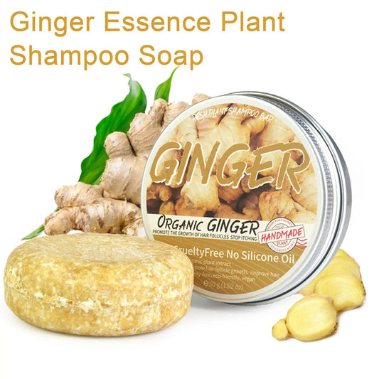 Ginger & Polygonum Herbal Shampoo Soap Bar – Natural Cold Processed Plant-Based Hair Care, Anti-Hair Loss & Nourishing Shampoo Bar